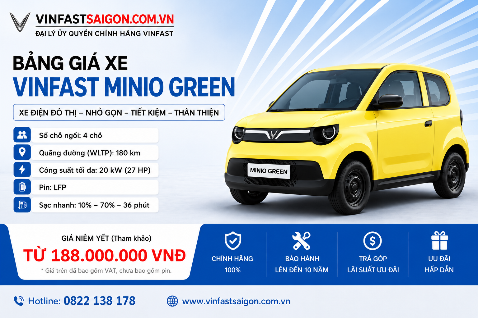 Giá xe VinFast Minio Green